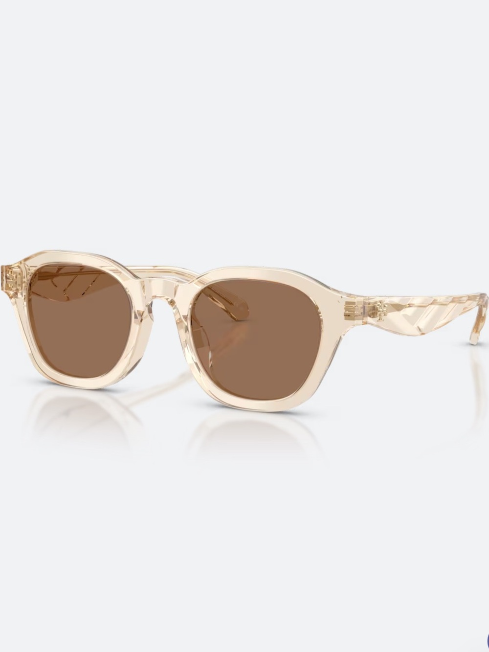 Tory Burch Kira Round Sunglasses NWT Transparent Beige